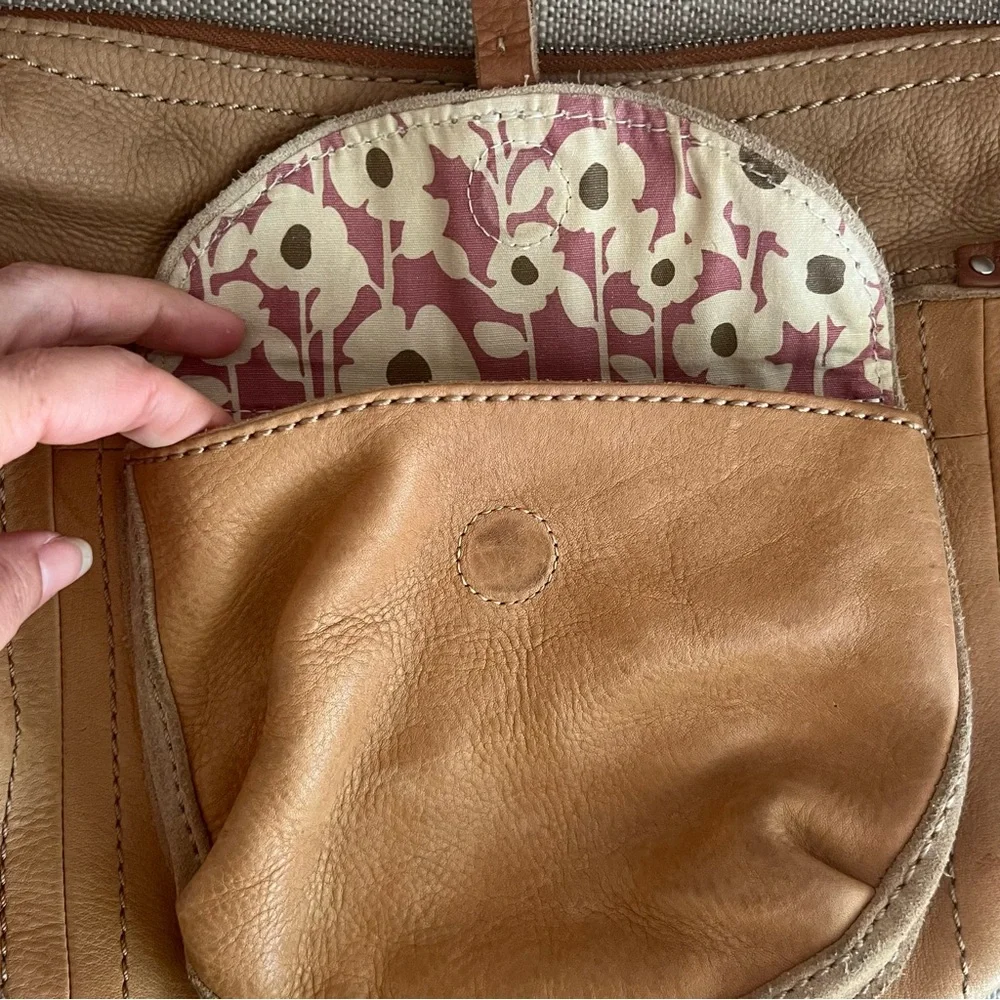 Vintage Fossil Slouchy Leather Hobo Bag Light brown/tan
